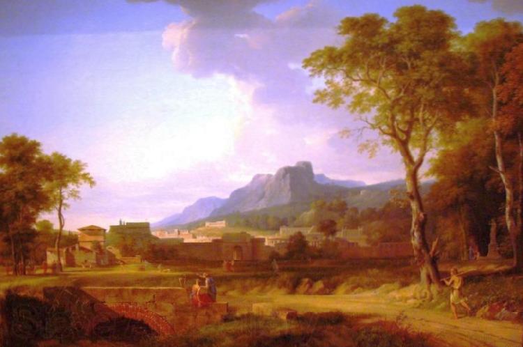 Pierre-Henri de Valenciennes A Capriccio of Rome with the Finish of a Marathon Norge oil painting art